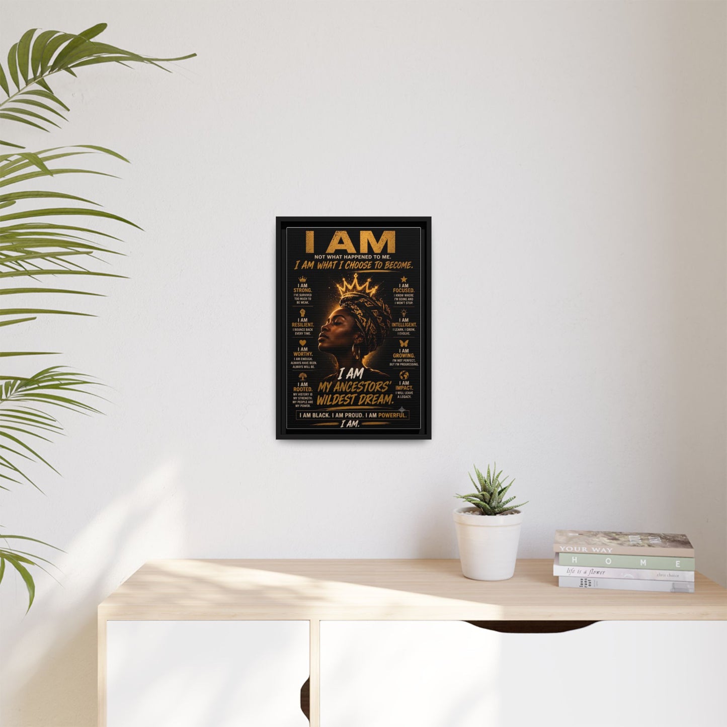 I Am Not What Happened to Me. I Am What I Choose to Become. Framed Canvas Wall Art