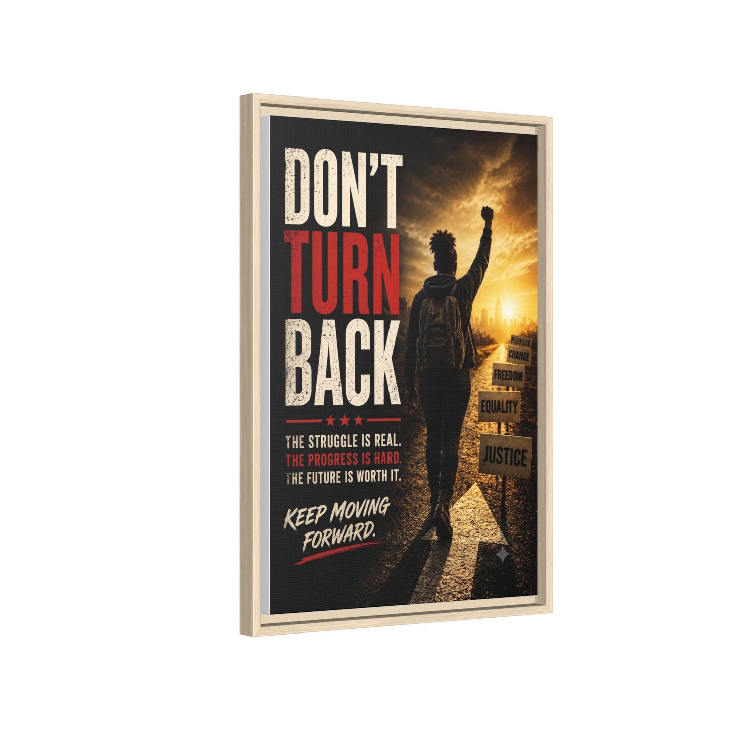 Don't Turn Back Framed Canvas Wall Art