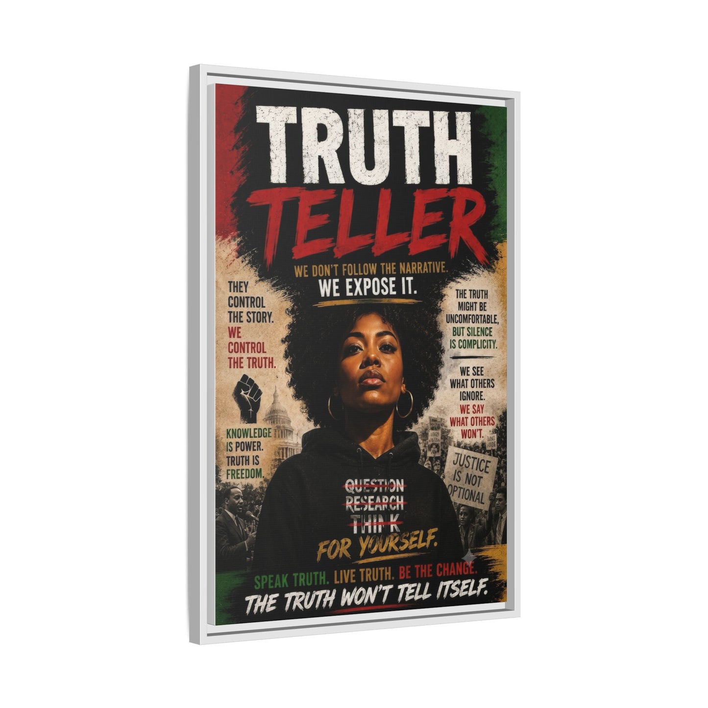 Truth Teller Framed Matte Canvas Wall Art