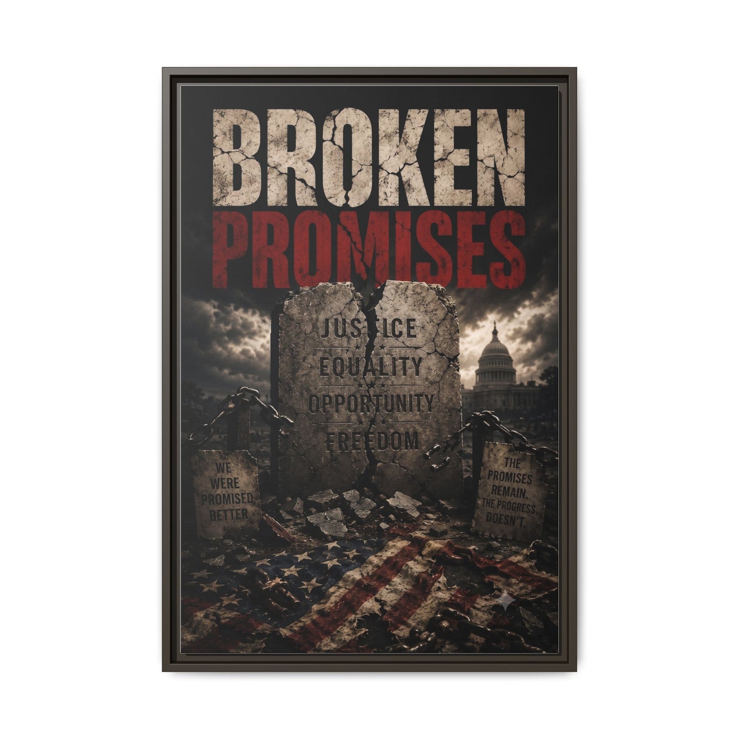 Broken Promises Framed Matte Canvas Wall Art