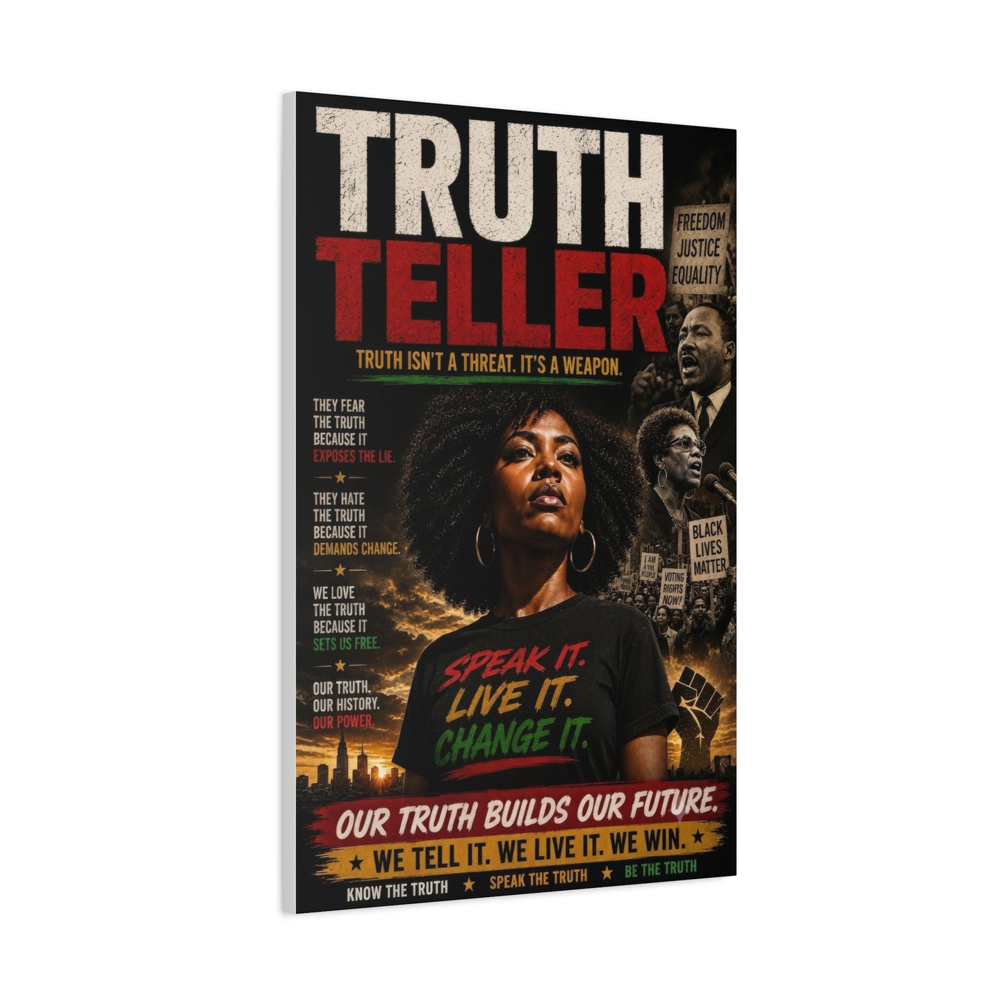 Truth Teller Truth Isn't a Threat. It's a Weapon Canvas Wall Art