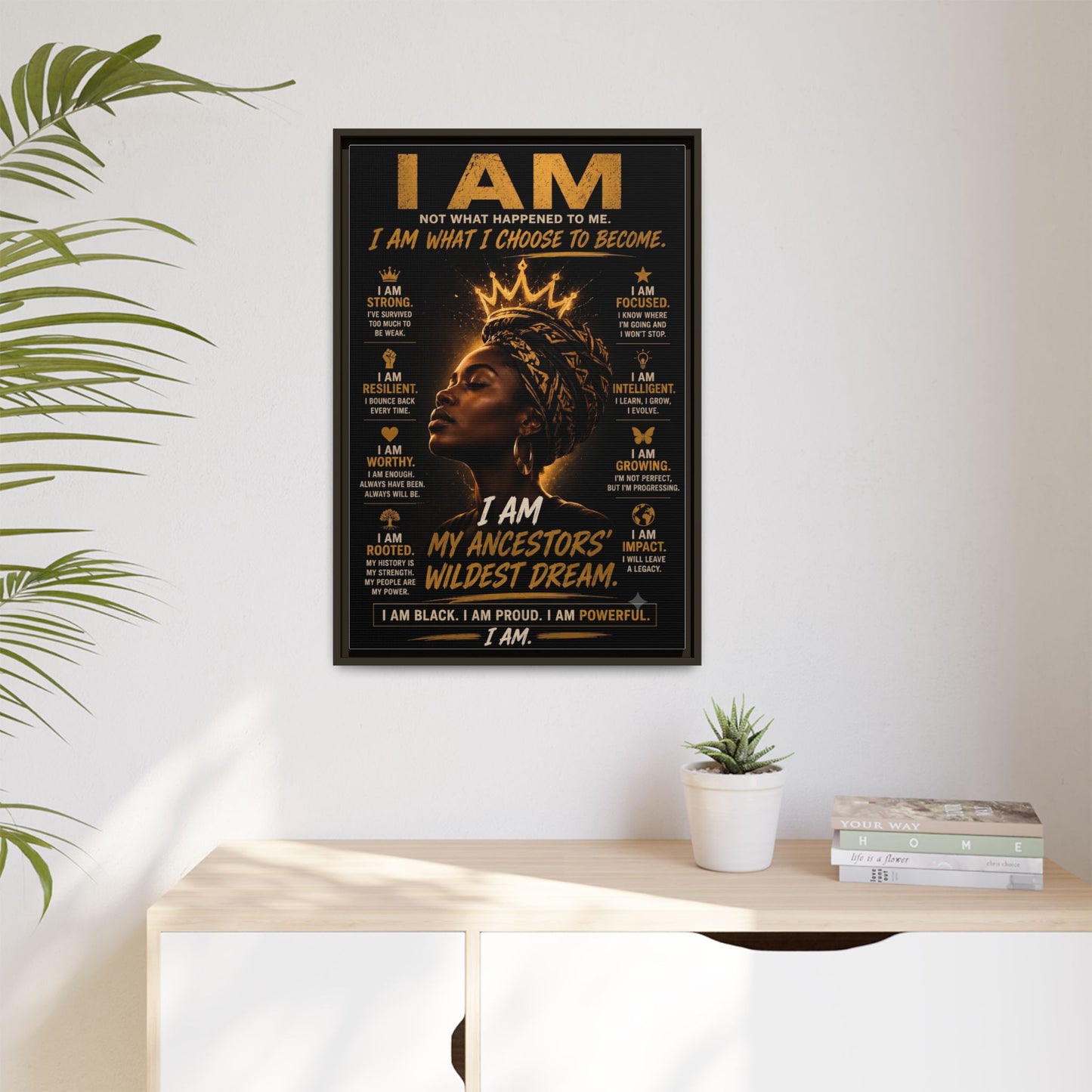 I Am Not What Happened to Me. I Am What I Choose to Become. Framed Canvas Wall Art
