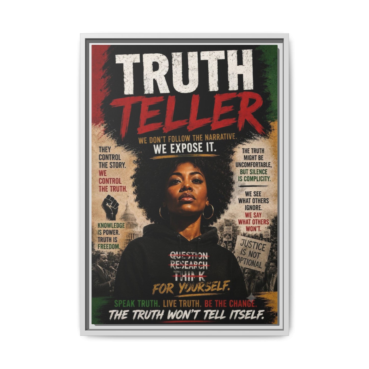 Truth Teller Framed Matte Canvas Wall Art