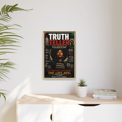 Truth Teller We Cut Through the Lies So You Can See the Truth. Framed Matte Canvas Wall Art