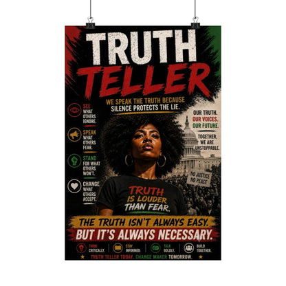 Truth Teller We Cut Through the Lies So You Can See the Truth. Matte Poster