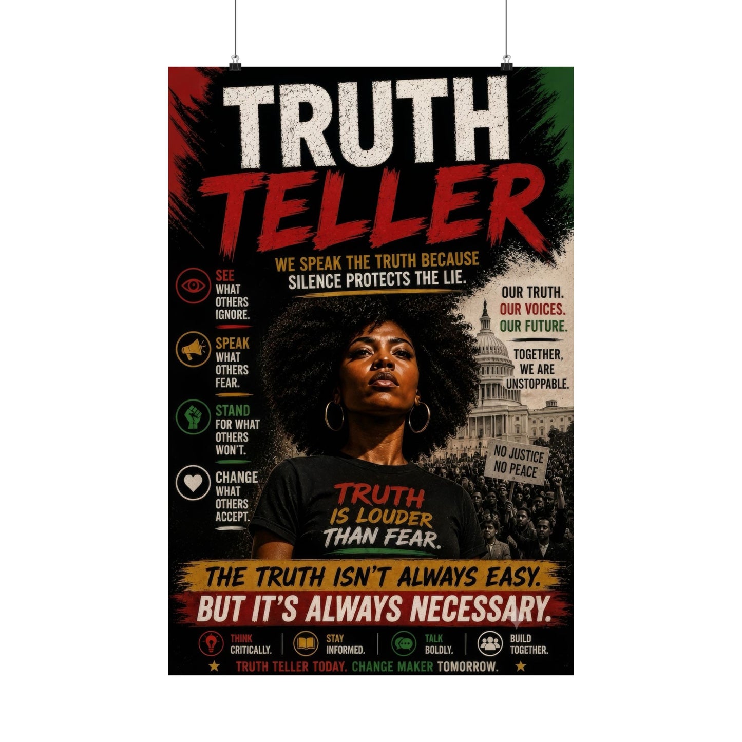 Truth Teller We Cut Through the Lies So You Can See the Truth. Matte Poster