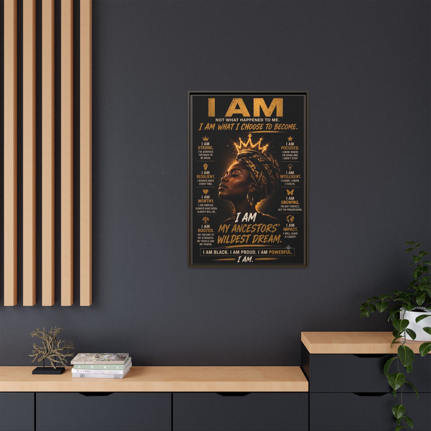 I Am Not What Happened to Me. I Am What I Choose to Become. Framed Canvas Wall Art