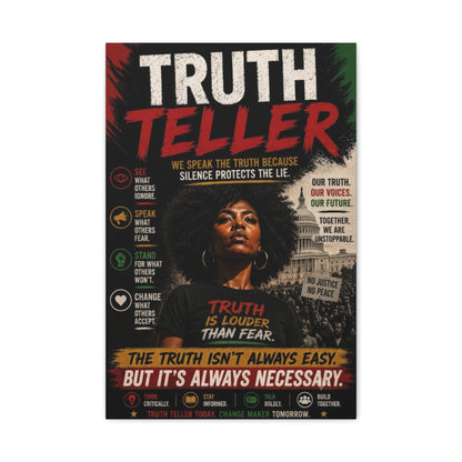 Truth Teller We Cut Through the Lies So You Can See the Truth. Canvas Wall Art