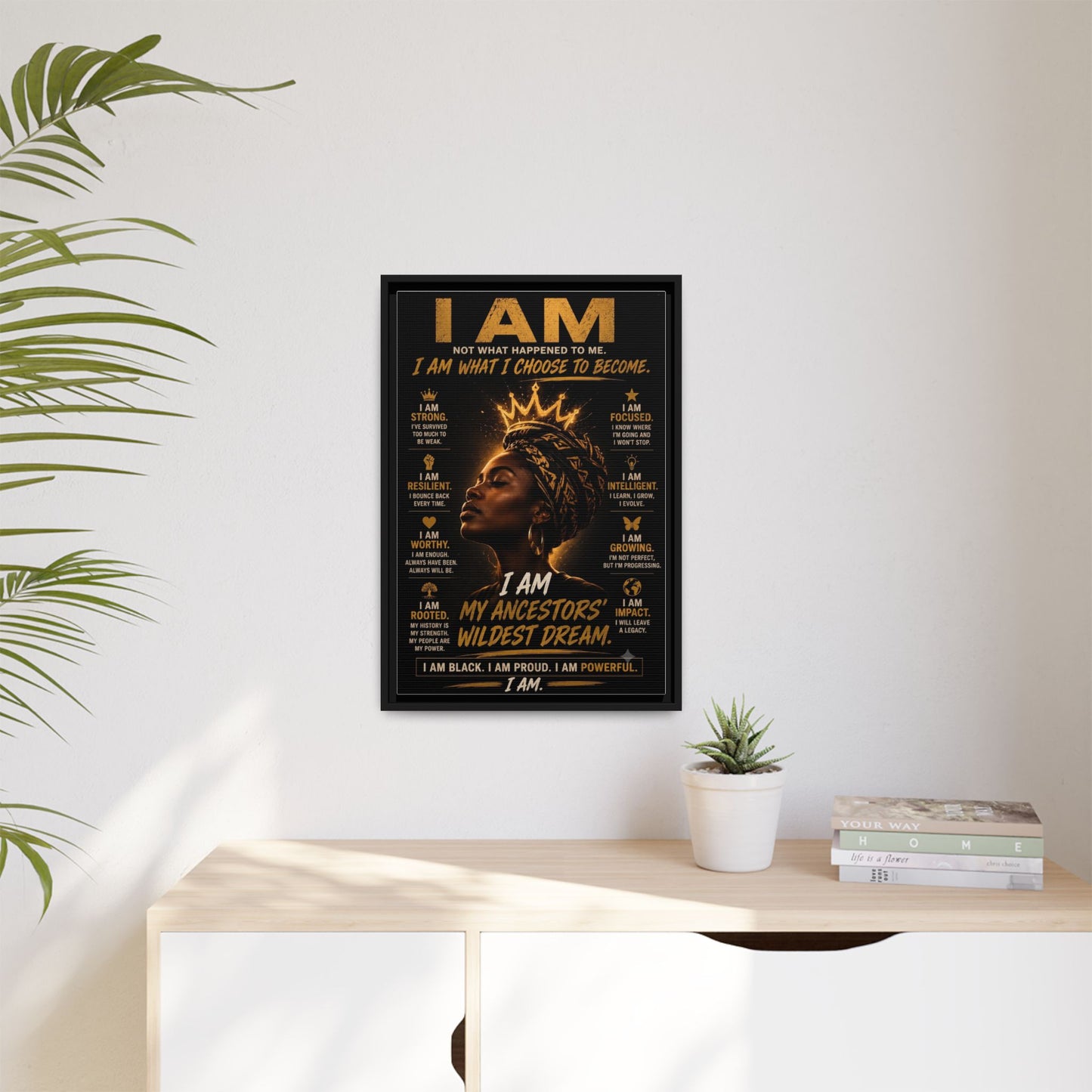 I Am Not What Happened to Me. I Am What I Choose to Become. Framed Canvas Wall Art