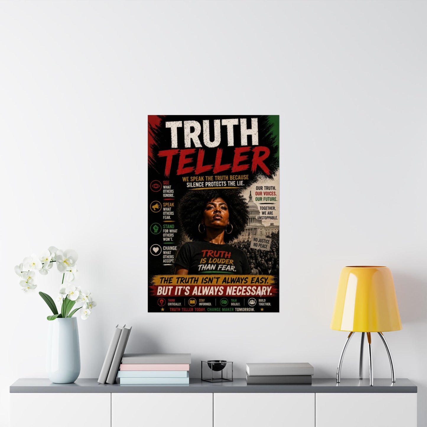 Truth Teller We Cut Through the Lies So You Can See the Truth. Matte Poster