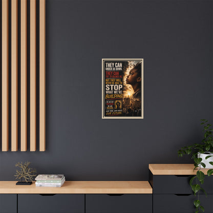 "They Can Knock Us Down" Framed Matte Canvas Wall Art