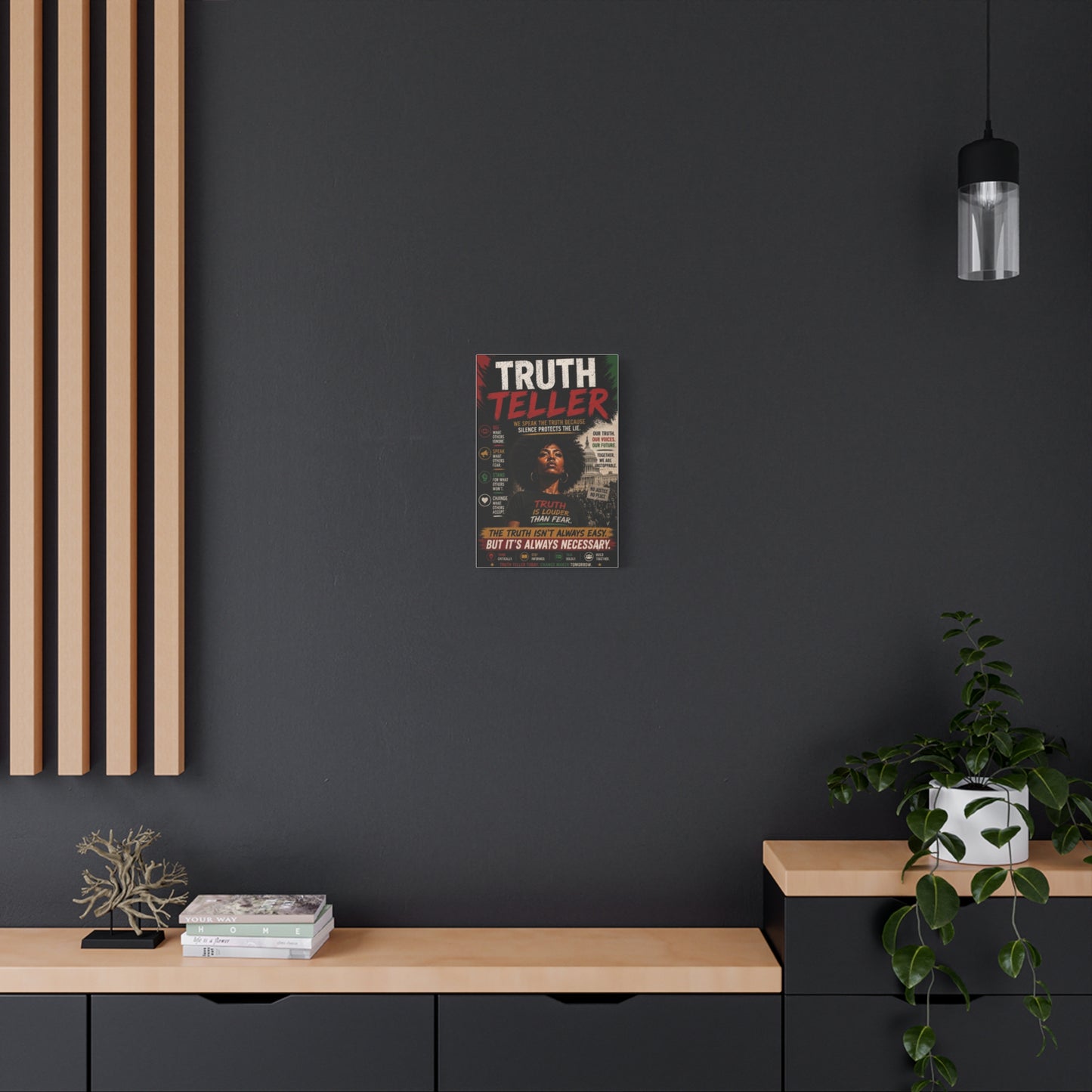 Truth Teller We Cut Through the Lies So You Can See the Truth. Canvas Wall Art