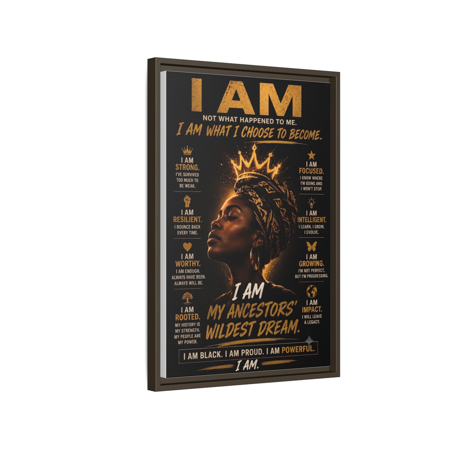 I Am Not What Happened to Me. I Am What I Choose to Become. Framed Canvas Wall Art