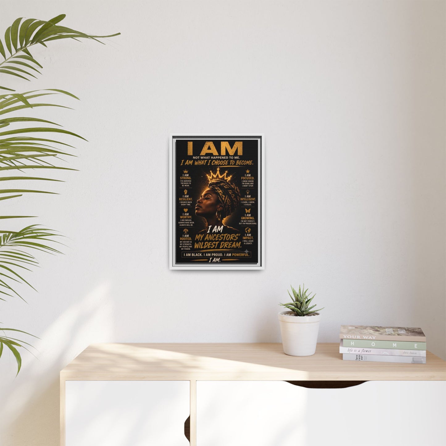 I Am Not What Happened to Me. I Am What I Choose to Become. Framed Canvas Wall Art