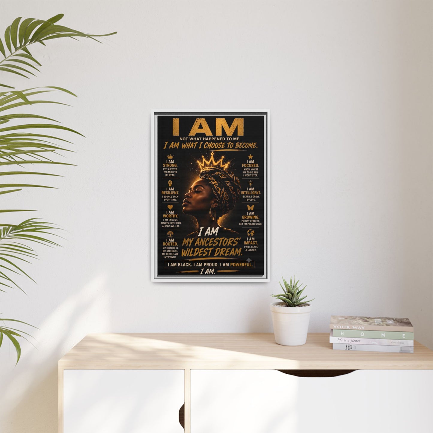 I Am Not What Happened to Me. I Am What I Choose to Become. Framed Canvas Wall Art