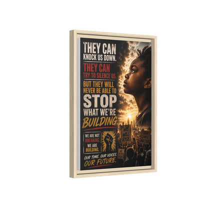 "They Can Knock Us Down" Framed Matte Canvas Wall Art
