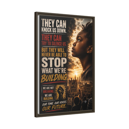 "They Can Knock Us Down" Framed Matte Canvas Wall Art