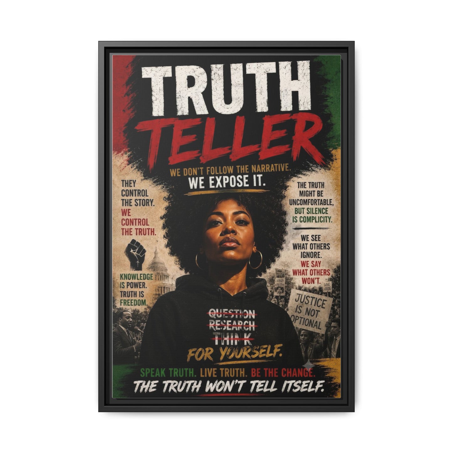 Truth Teller Framed Matte Canvas Wall Art