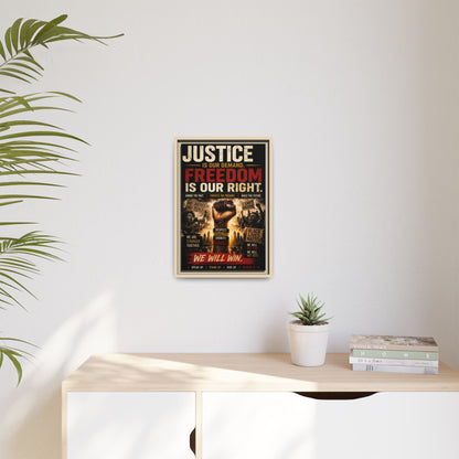 Justice Is Our Demand. Freedom is Our Right. Framed Canvas Wall Art