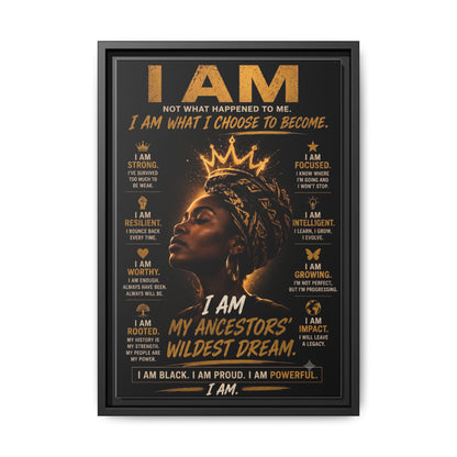 I Am Not What Happened to Me. I Am What I Choose to Become. Framed Canvas Wall Art