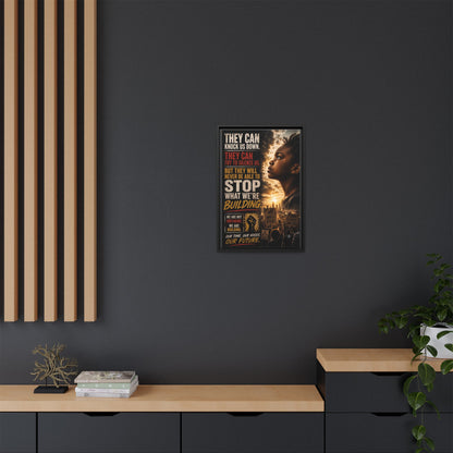 "They Can Knock Us Down" Framed Matte Canvas Wall Art