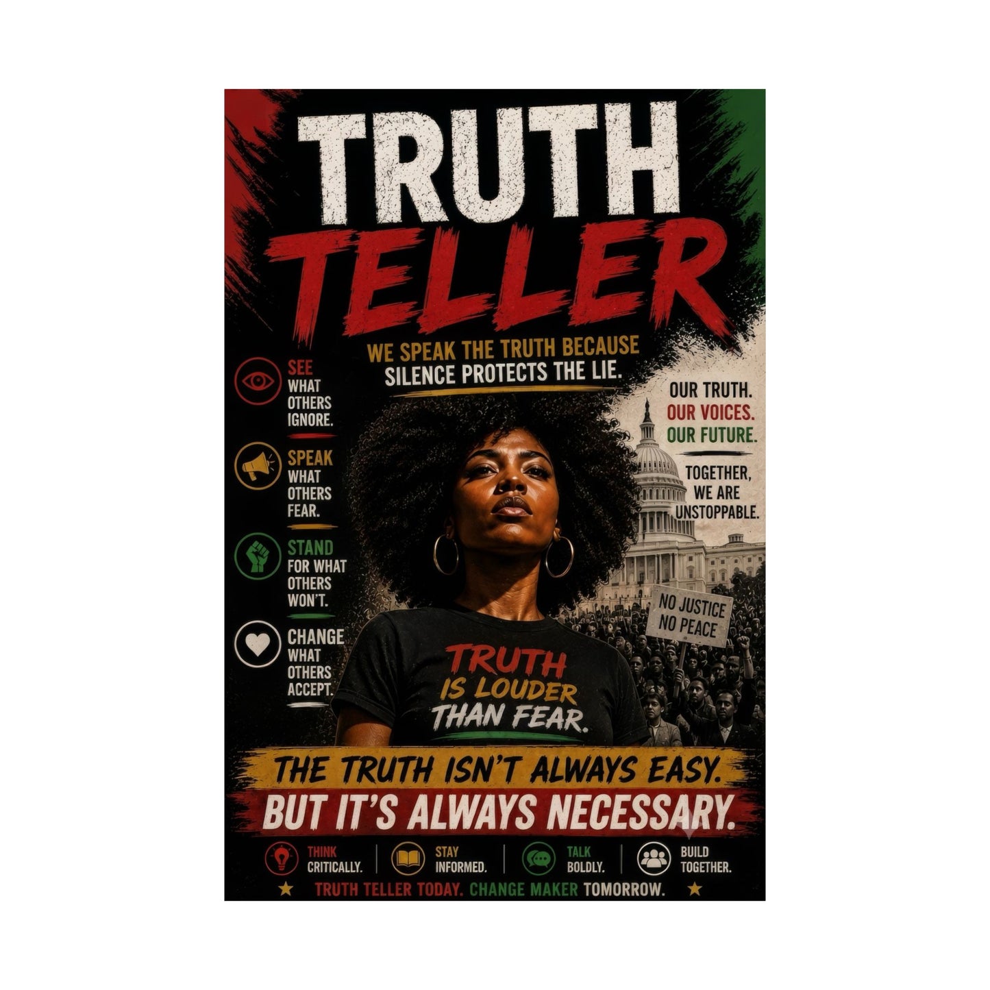 Truth Teller We Cut Through the Lies So You Can See the Truth. Matte Poster