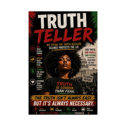 Truth Teller We Cut Through the Lies So You Can See the Truth. Matte Poster