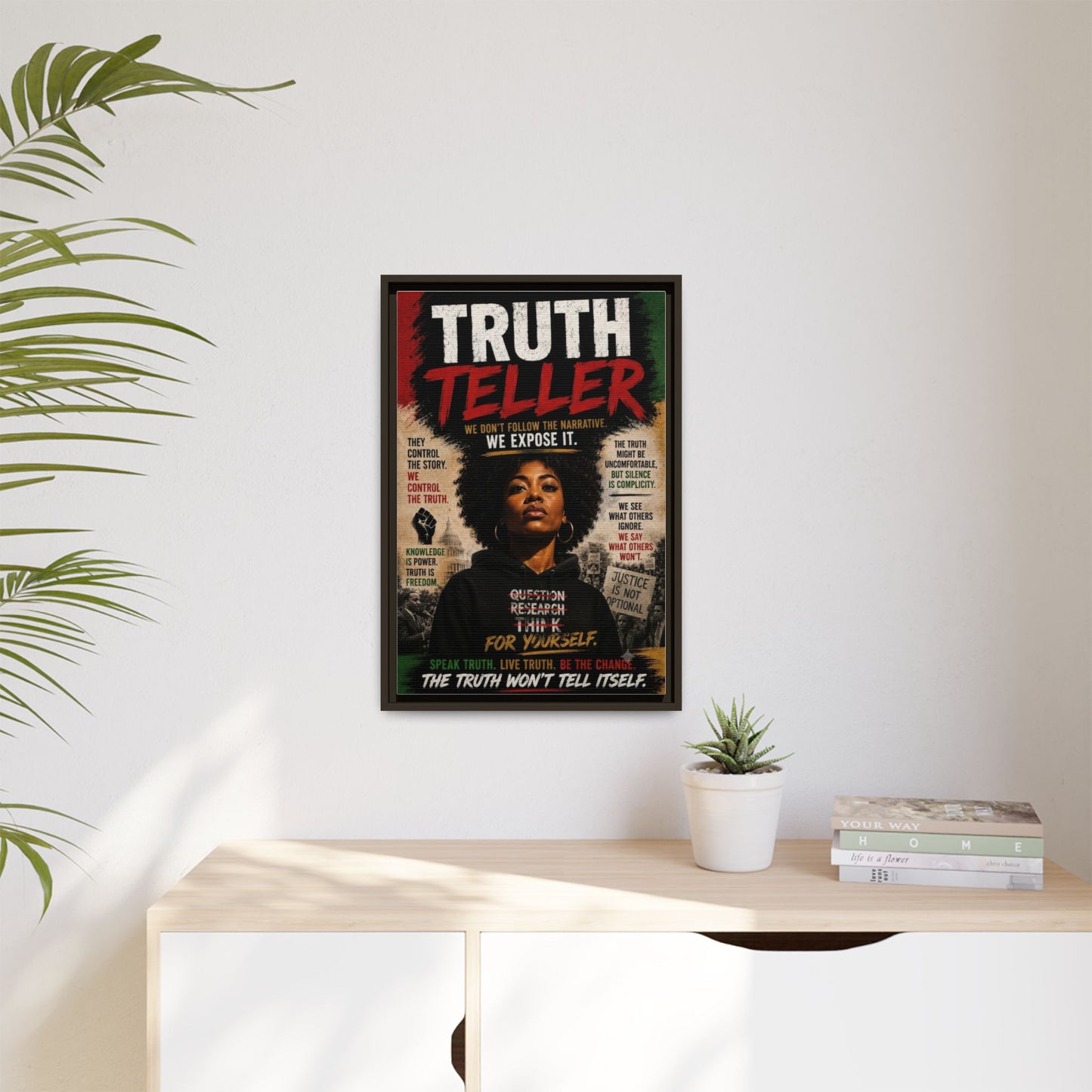 Truth Teller Framed Matte Canvas Wall Art