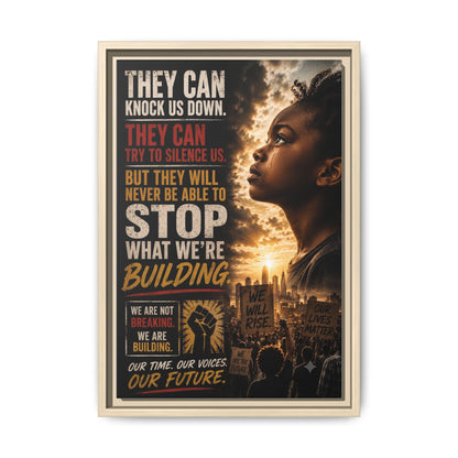 "They Can Knock Us Down" Framed Matte Canvas Wall Art