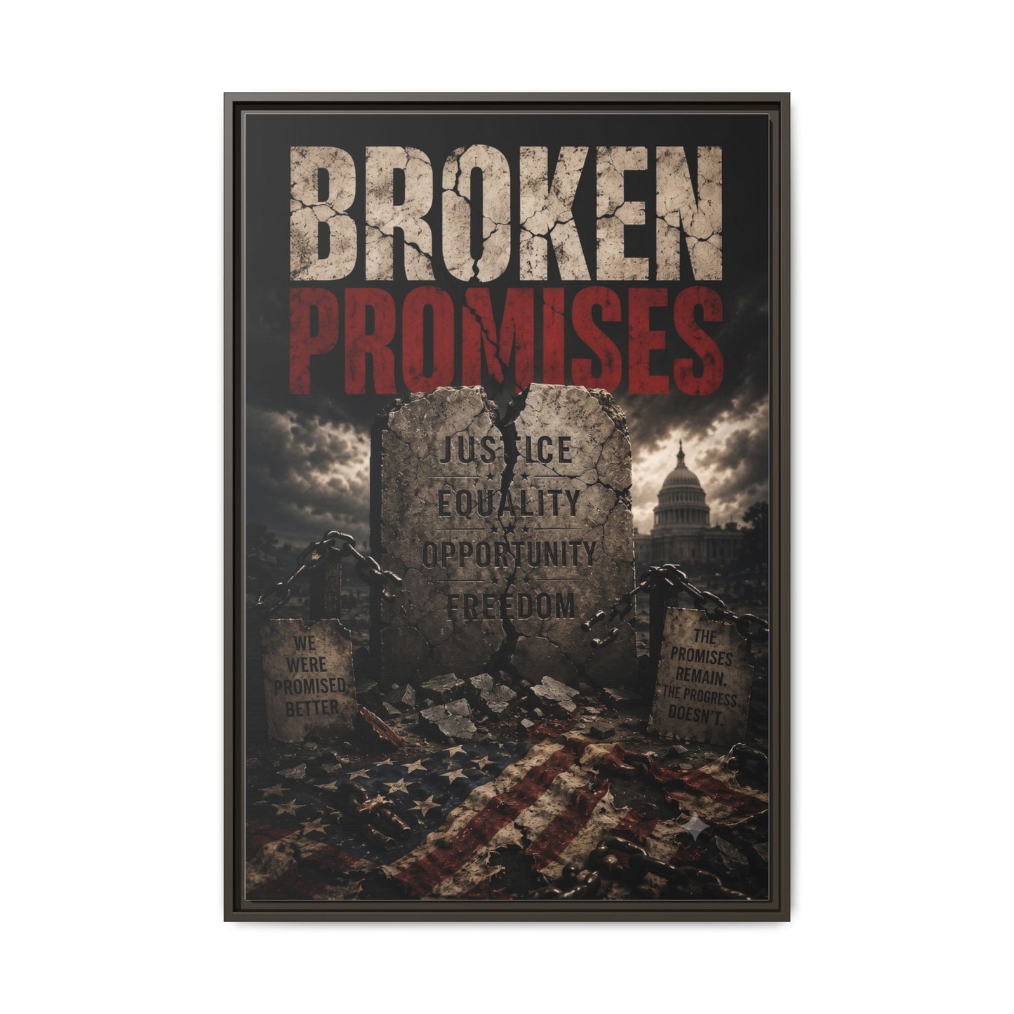 Broken Promises Framed Matte Canvas Wall Art