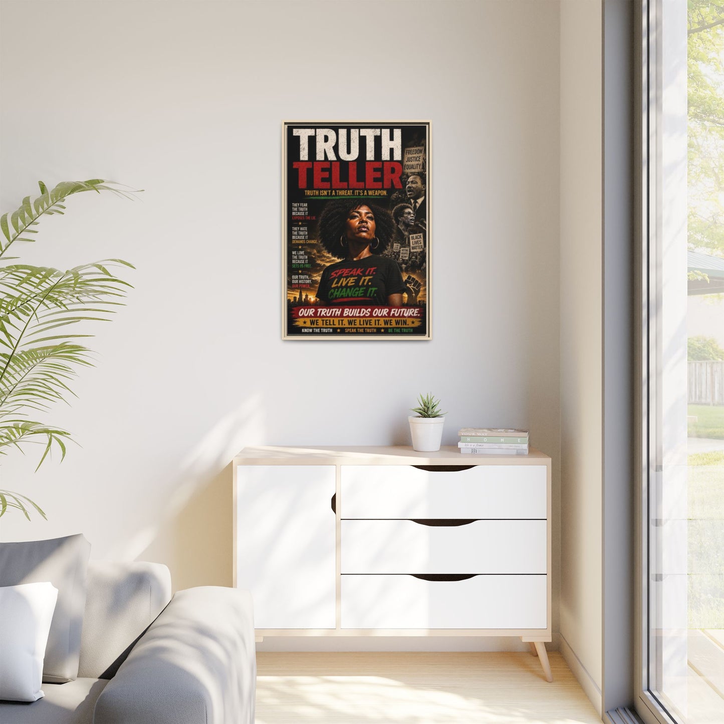 Truth Teller Truth Isn't a Threat. It's a Weapon Framed Canvas  Wall Art