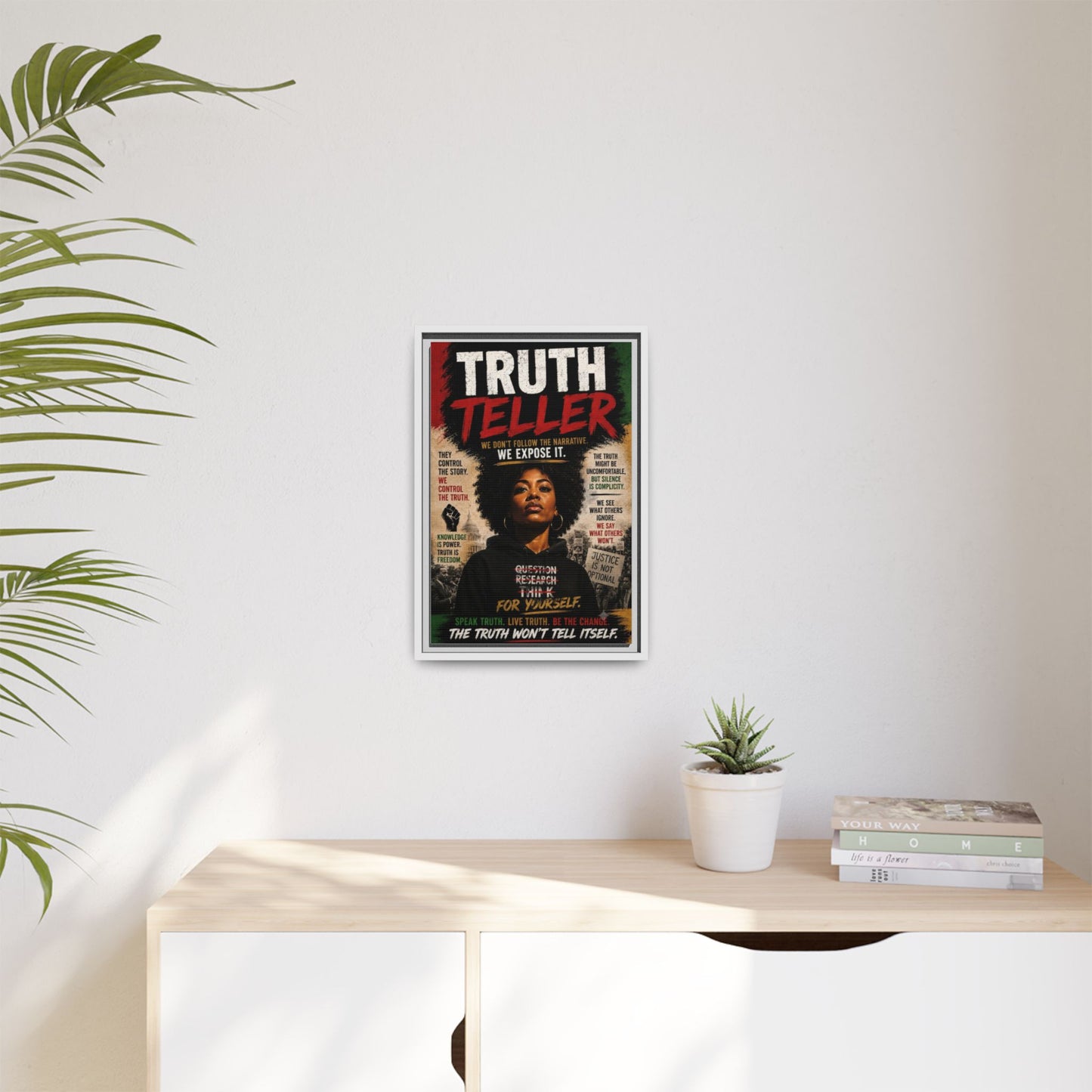 Truth Teller Framed Matte Canvas Wall Art