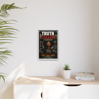 Truth Teller We Cut Through the Lies So You Can See the Truth. Framed Matte Canvas Wall Art