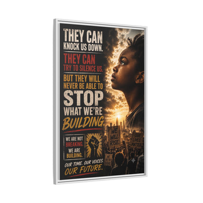 "They Can Knock Us Down" Framed Matte Canvas Wall Art