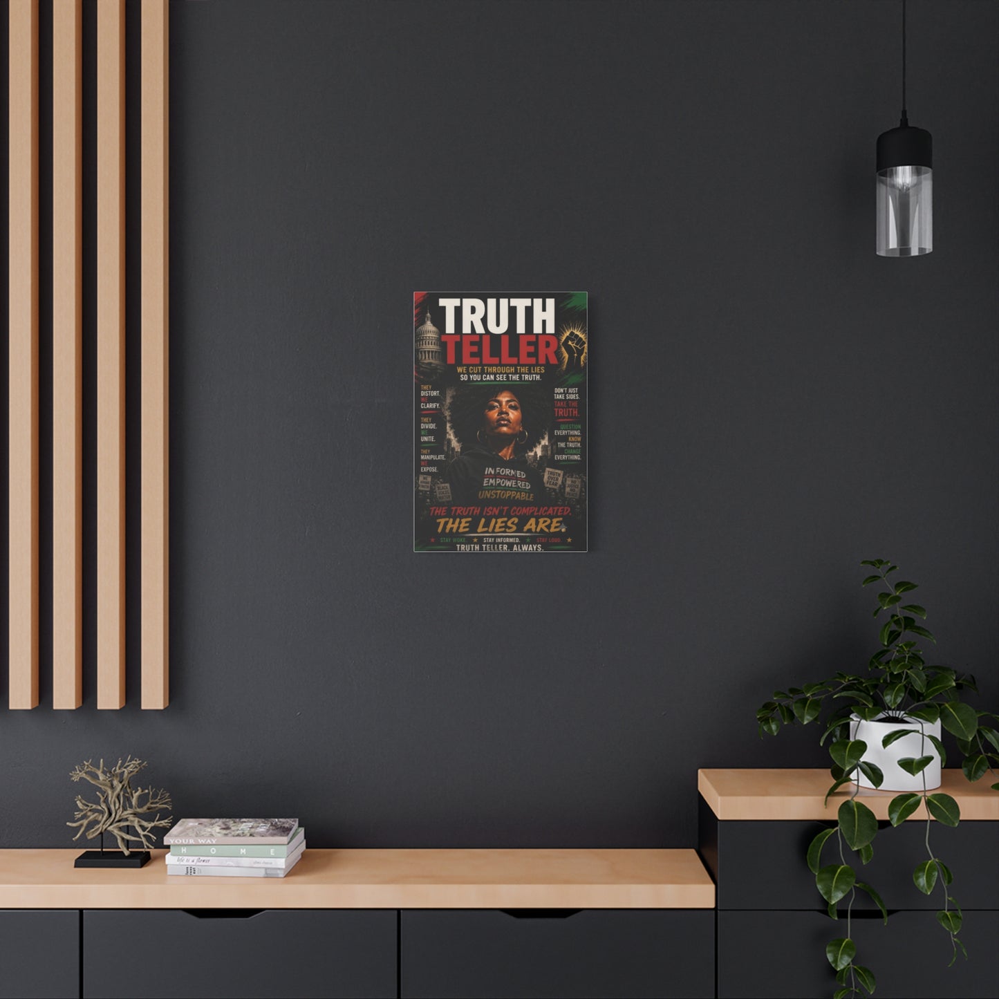 Truth Teller We Cut Through the Lies So You Can See the Truth. Matte Canvas Wall Art