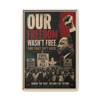 "Our Freedom Wasn't Free" MLK Civil Rights Framed Wall Art