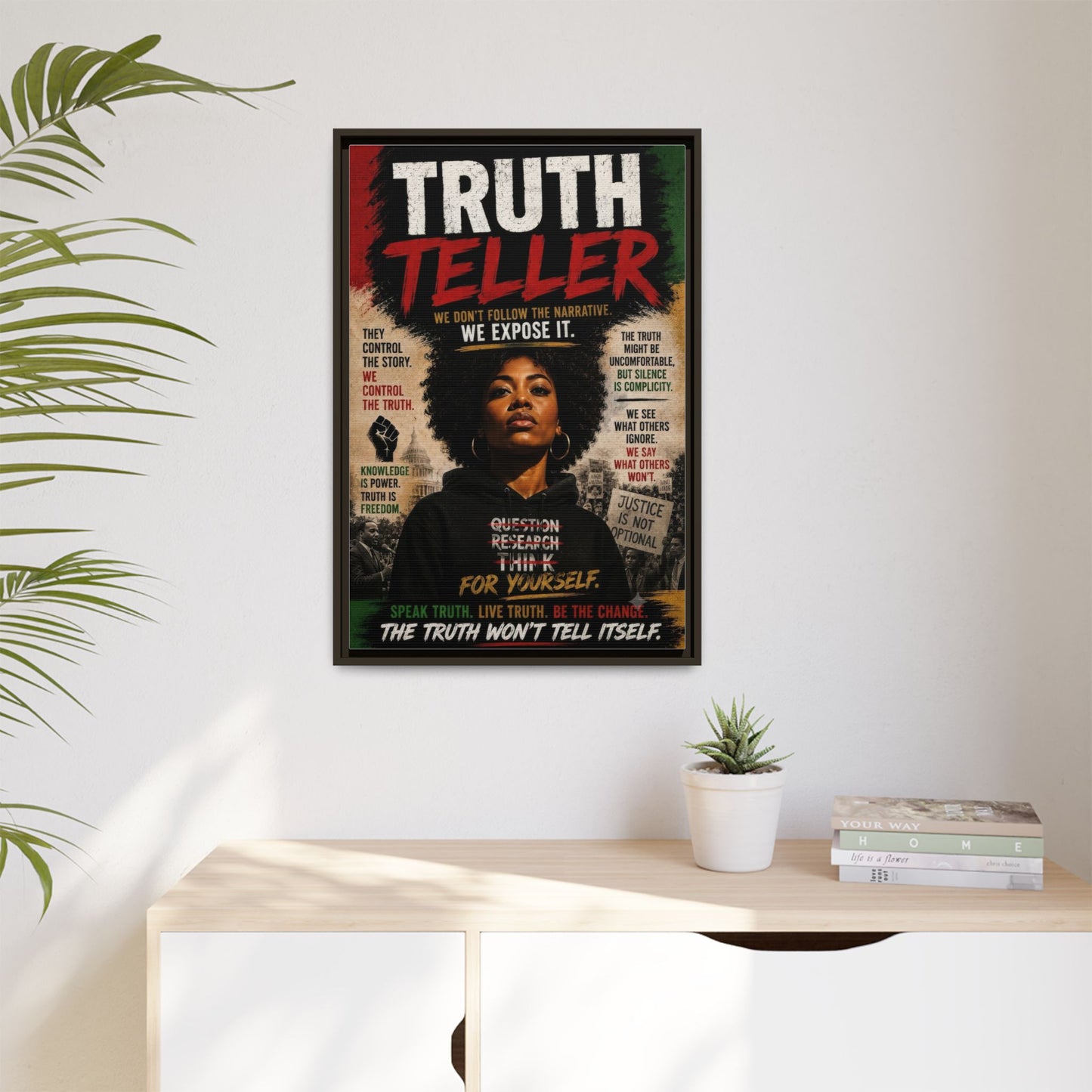 Truth Teller Framed Matte Canvas Wall Art