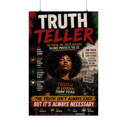 Truth Teller We Cut Through the Lies So You Can See the Truth. Matte Poster