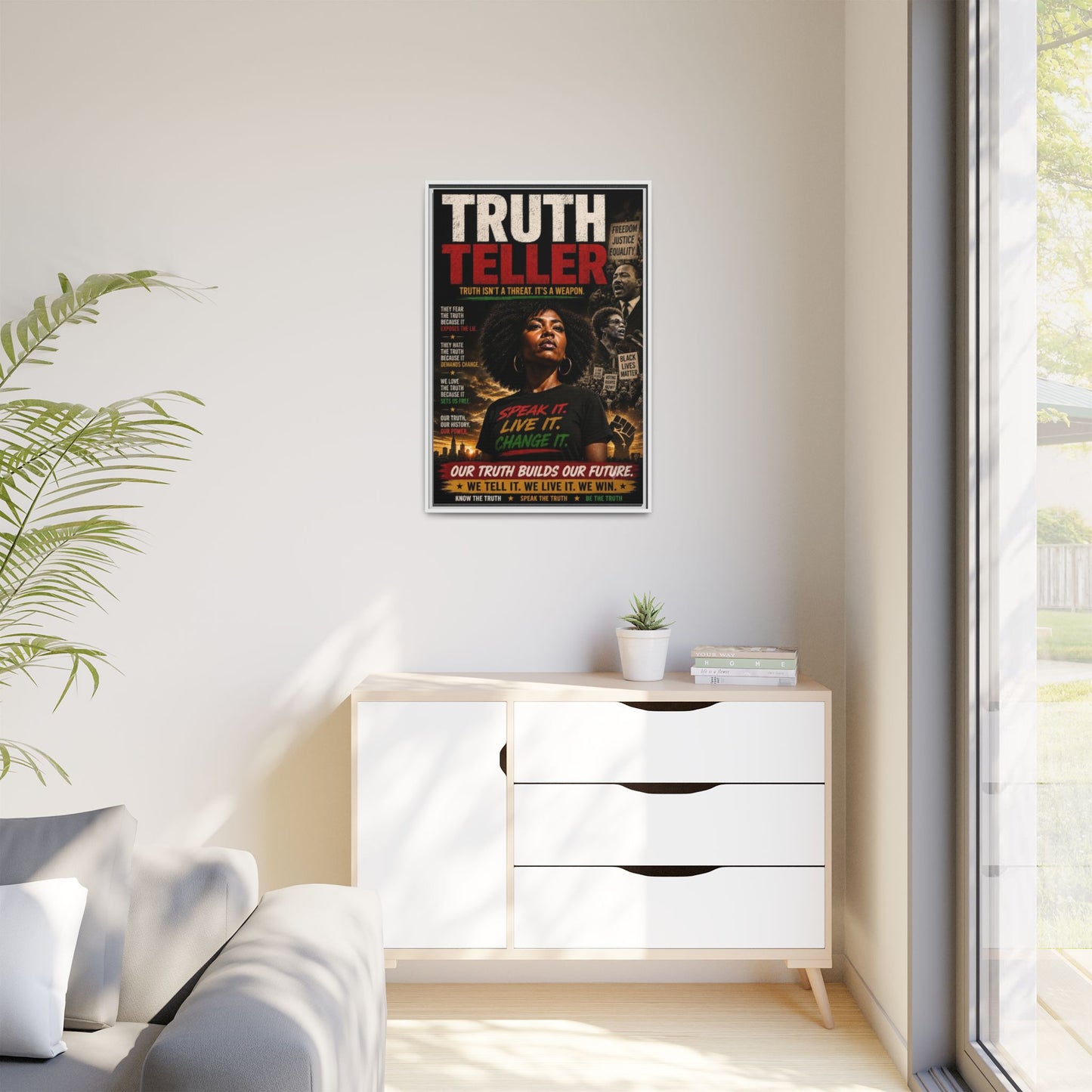 Truth Teller Truth Isn't a Threat. It's a Weapon Framed Canvas  Wall Art