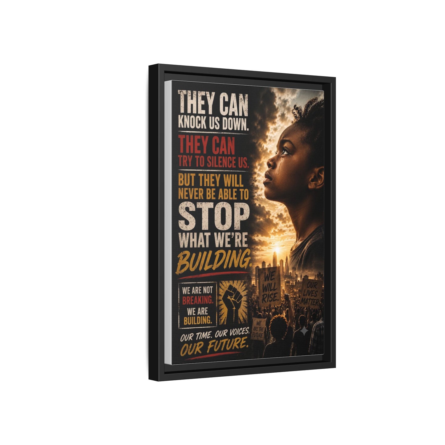 "They Can Knock Us Down" Framed Matte Canvas Wall Art
