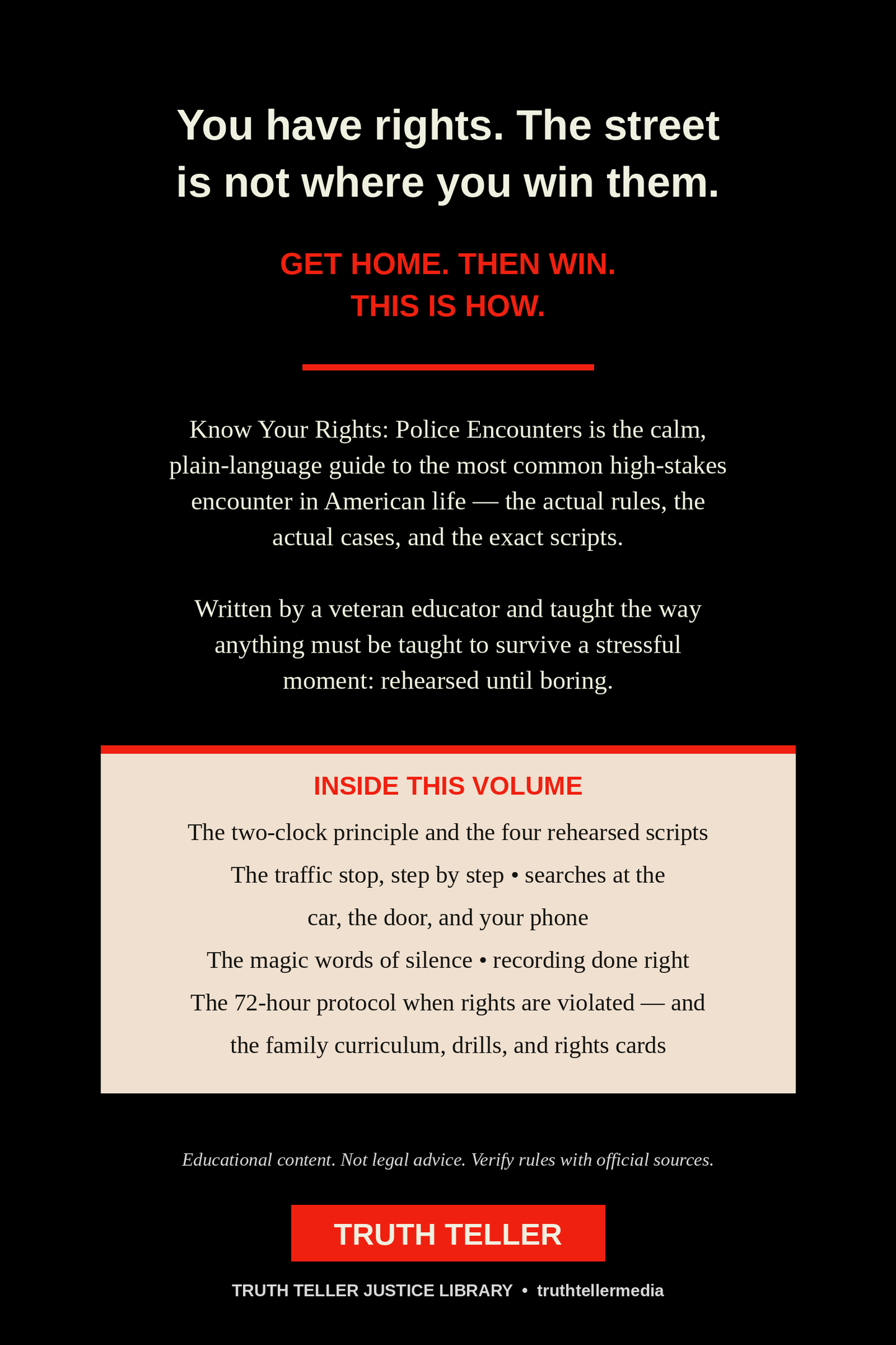 Know Your Rights: Police Encounters — Know What to Say. Know When to Stay Silent. Know How to Get Home. (Digital Ebook — Instant Download)